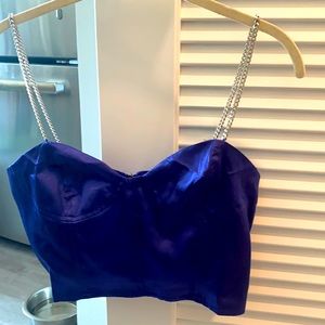 Purple satin crop top